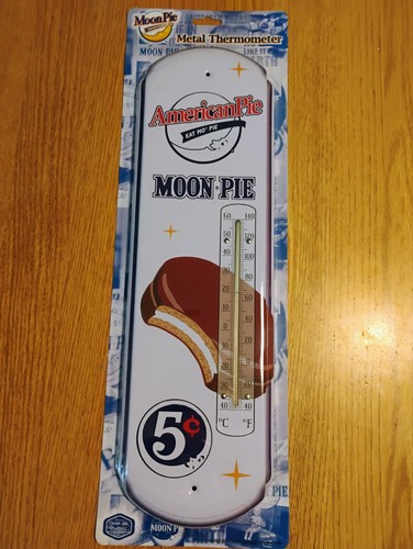 Moon pie metal thermometer - moon,